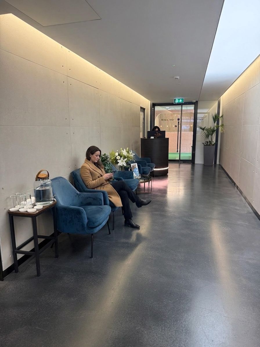 Private patient waiting area at our London clinic